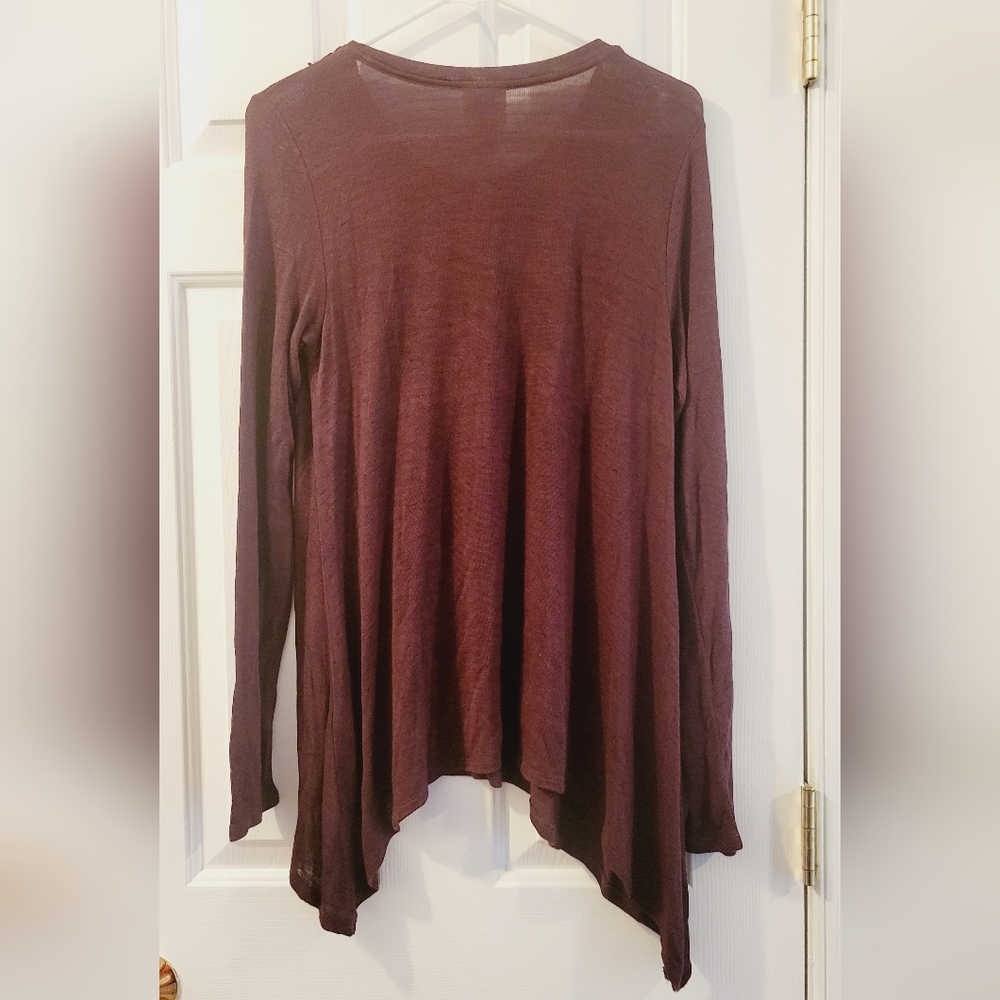 Knox Rose Maroon Small Oversized Top - Picture 2 of 3